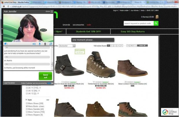 Schuh video live chat support
