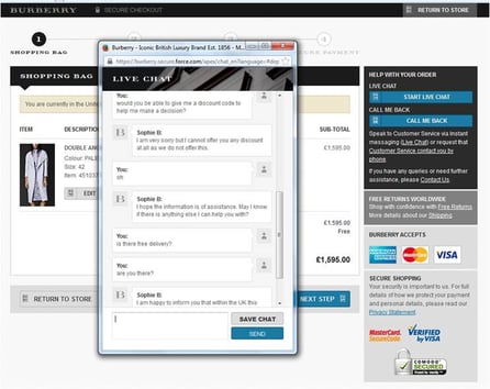 Burberry live chat support