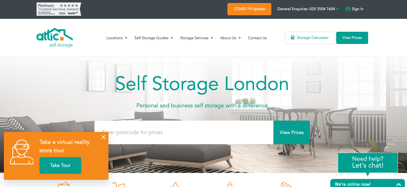 Attic Self Storage online services